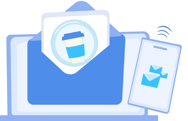 メールが受信されているイメージ